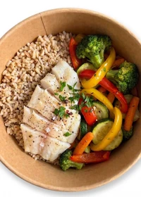 White Fish with Buckwheat & Vegetables