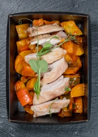 Chicken breast with vegetable stew