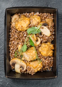 Turkey meatballs with buckwheat and mushrooms