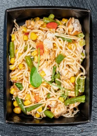 stir-fry with rice noodles