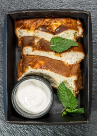 cottage cheese casserole with chia seeds and sour cream